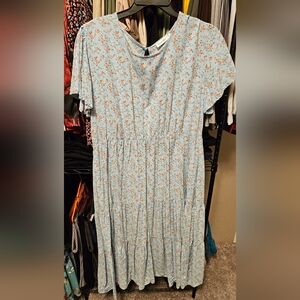 NWOT Floral Blue Maxi Dress